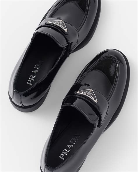 prada patent loafers women